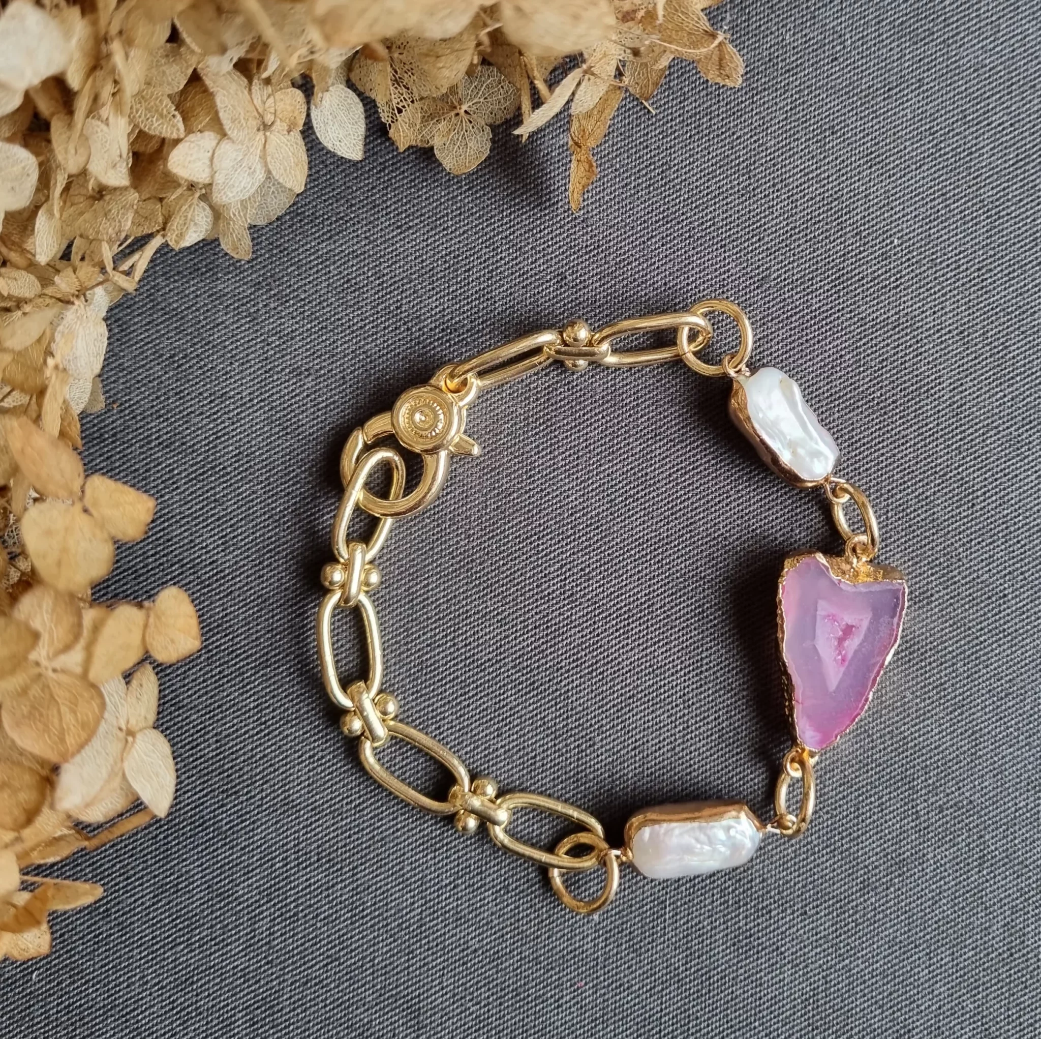 Браслет-цепь «Зефирный шик»