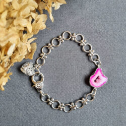 Браслет "Фуксия в серебре"