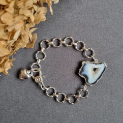 Браслет "Черный агат в серебре"