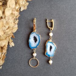 Серьги "Голубой агат"